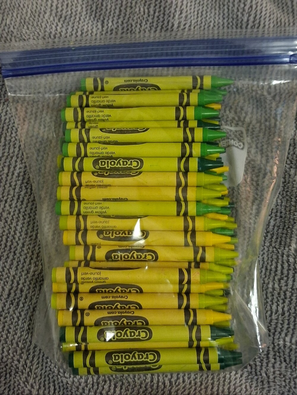 1.5lbs Crayola Crayons "Greens & Yellows". 150+ Brand New  Crayons! Bulk Lot